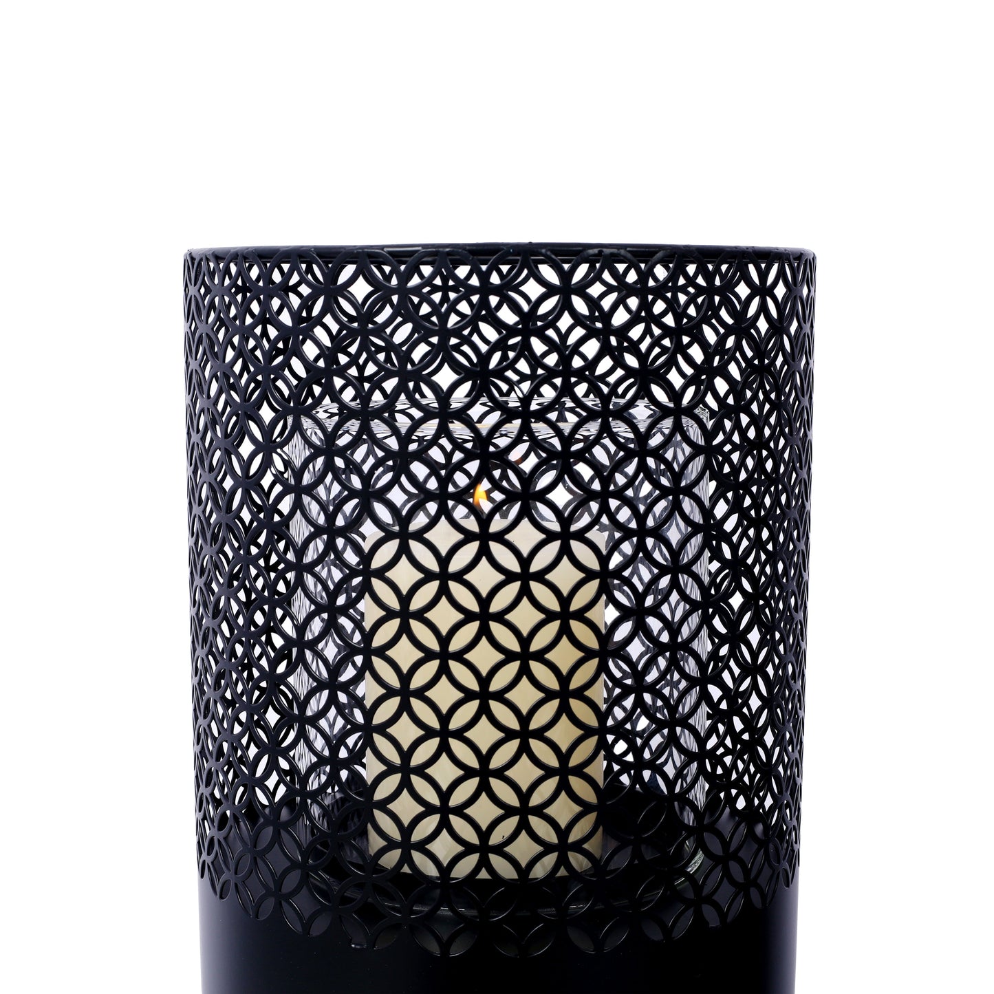 Lantern Column, Set of 2, Decorative Column for Garden in  Industrial Design, Lantern for Outdoor and Indoor, Lantern Including Candles, Oriental, 37 1/2+ 29 1/2 in