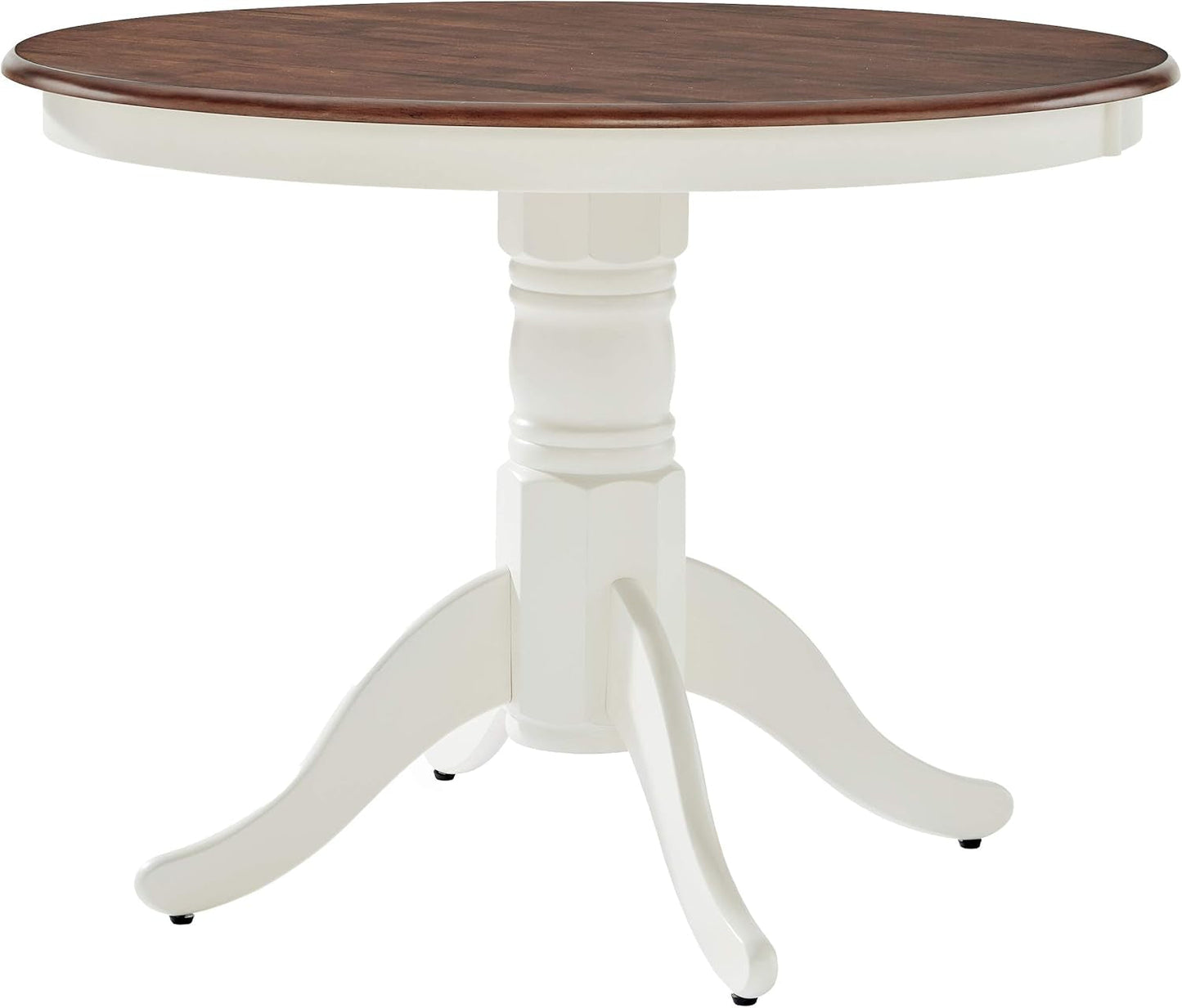 Round Dining Table Set Distressed White Five Piece Set