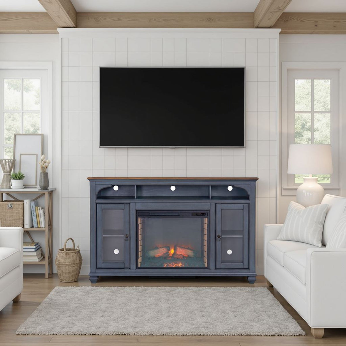 Americana 66 in Fireplace TV Stand for TVs up to 80 inches