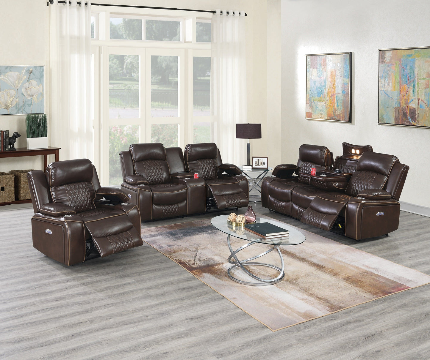 Contemporary Style 3pc Living Room Set
