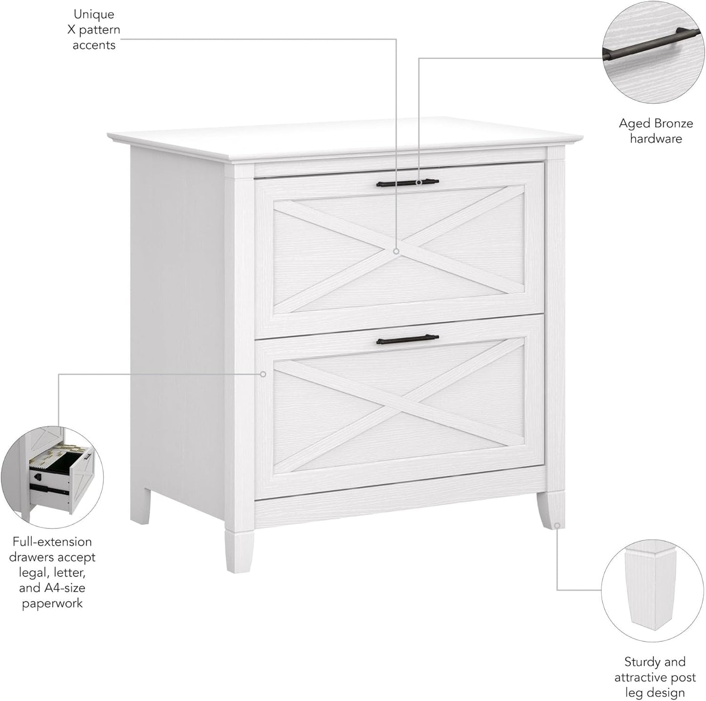 Key West Lateral File Cabinet 2 Drawer Modern Farmhouse