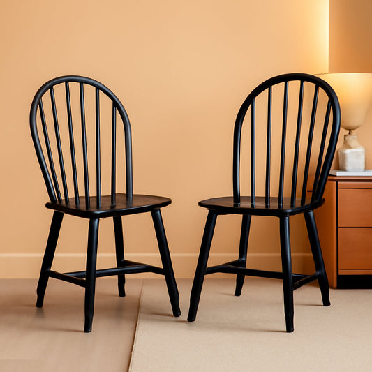 Home Camden 18 Inch Black Farmhouse Dining Chairs Set Of 2