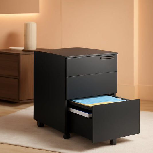 Locking 3 Drawer Steel File Cabinet With Digital Lock