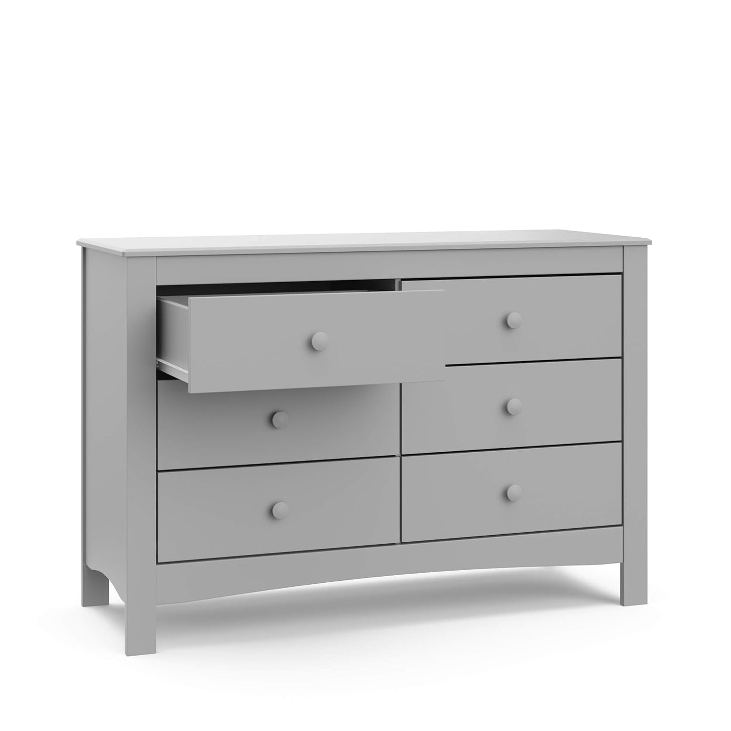 Pebble Gray 6 Drawer Double Dresser For Nursery And Kids