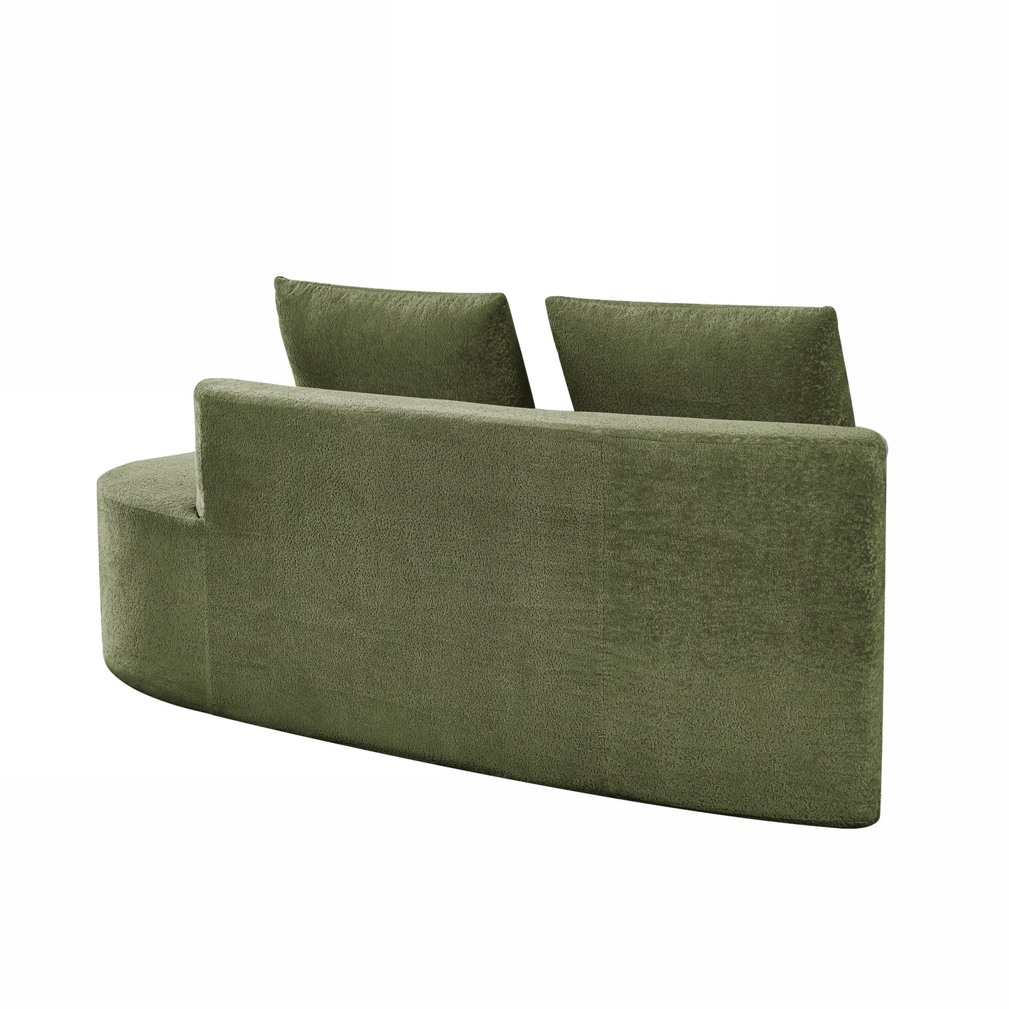 116' Modern Curved Sectional Sofa with High-Density Fully Compressed Sponge and Chaise Lounge, Pearl Upholstery, 2-Piece Set, Fully Assembled Right Hand Facing, Perfect for Living Room, Lounge