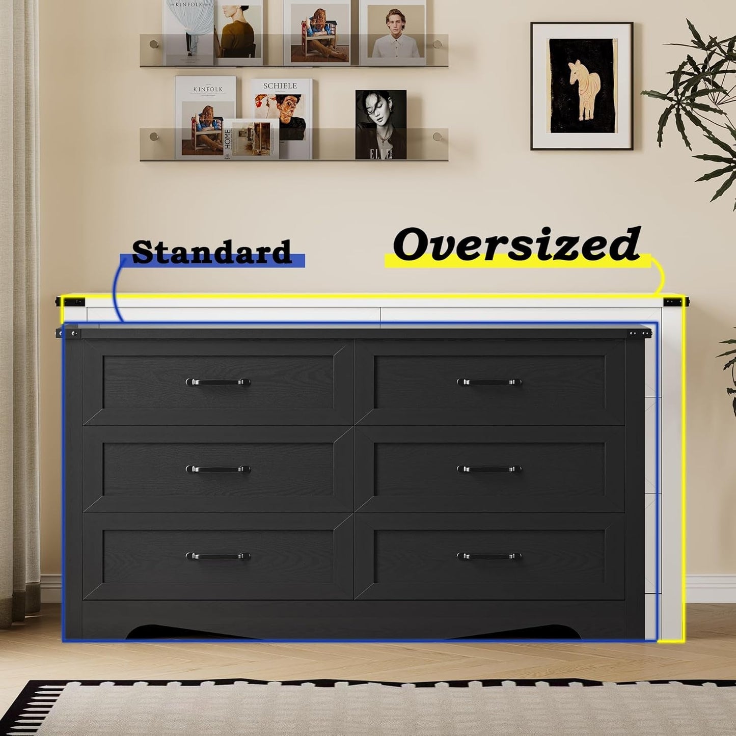 9 Drawer Dresser For Bedroom Modern Wooden Anti Tip