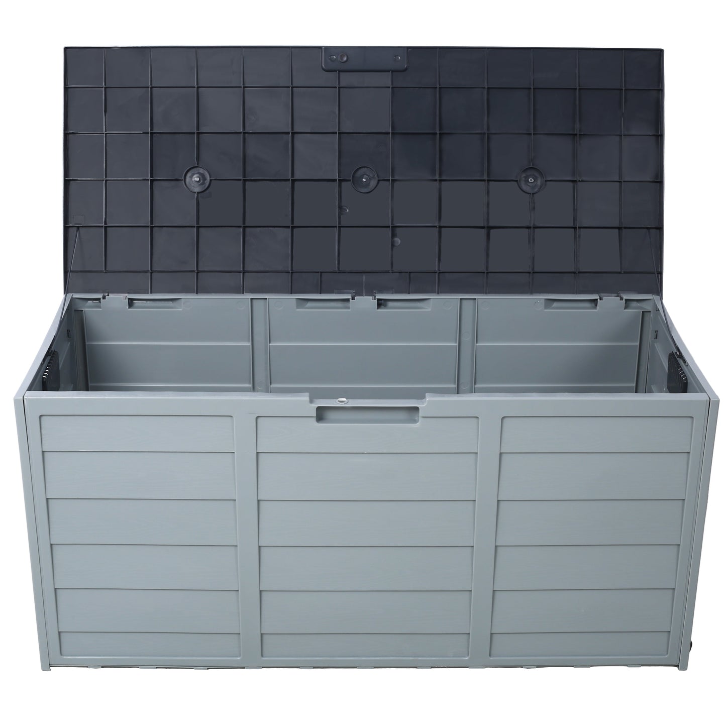 75 Gallon Resin Deck Box with Wheels for Outdoor Storage
