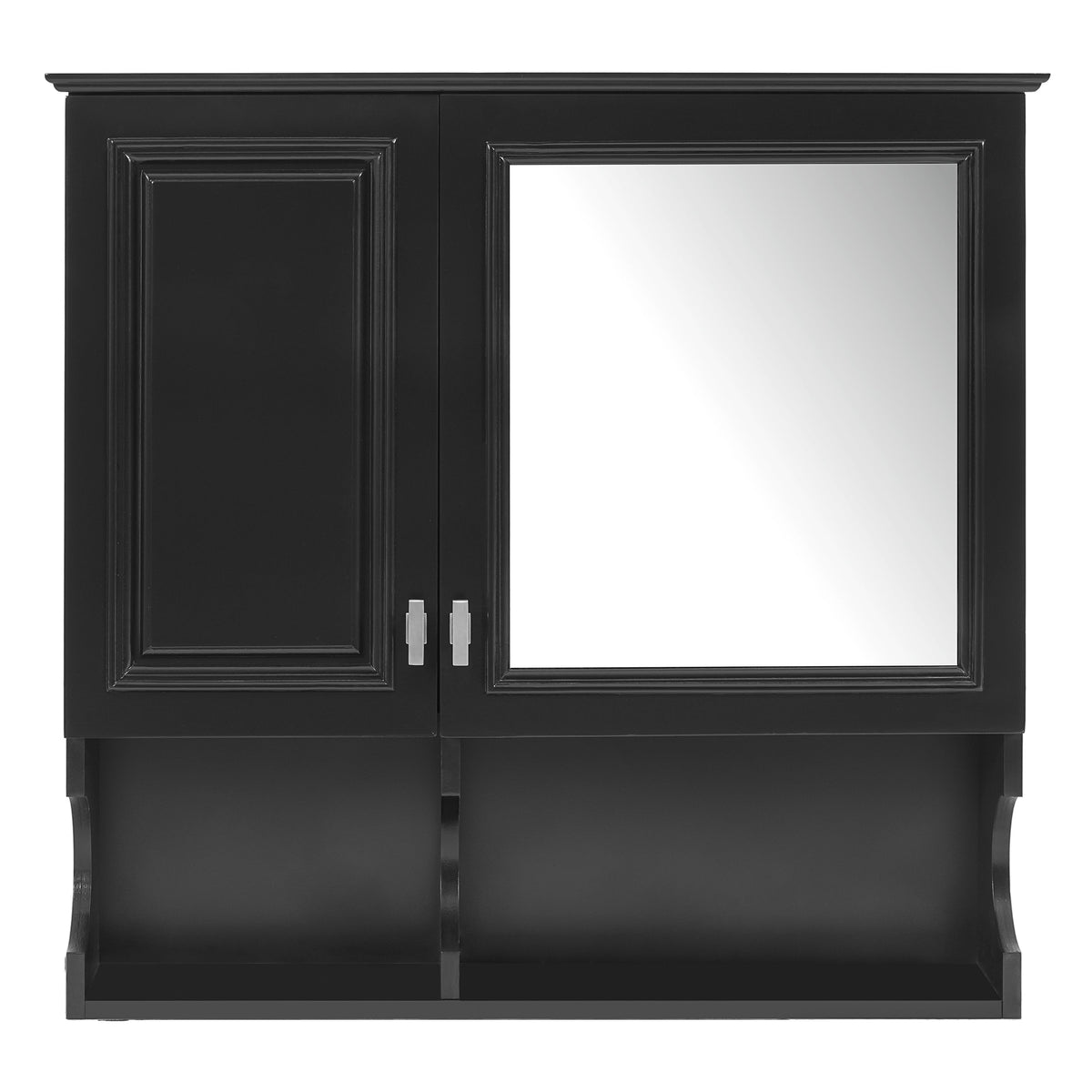 30 Inch Mirror Medicine Cabinet with Open Shelves