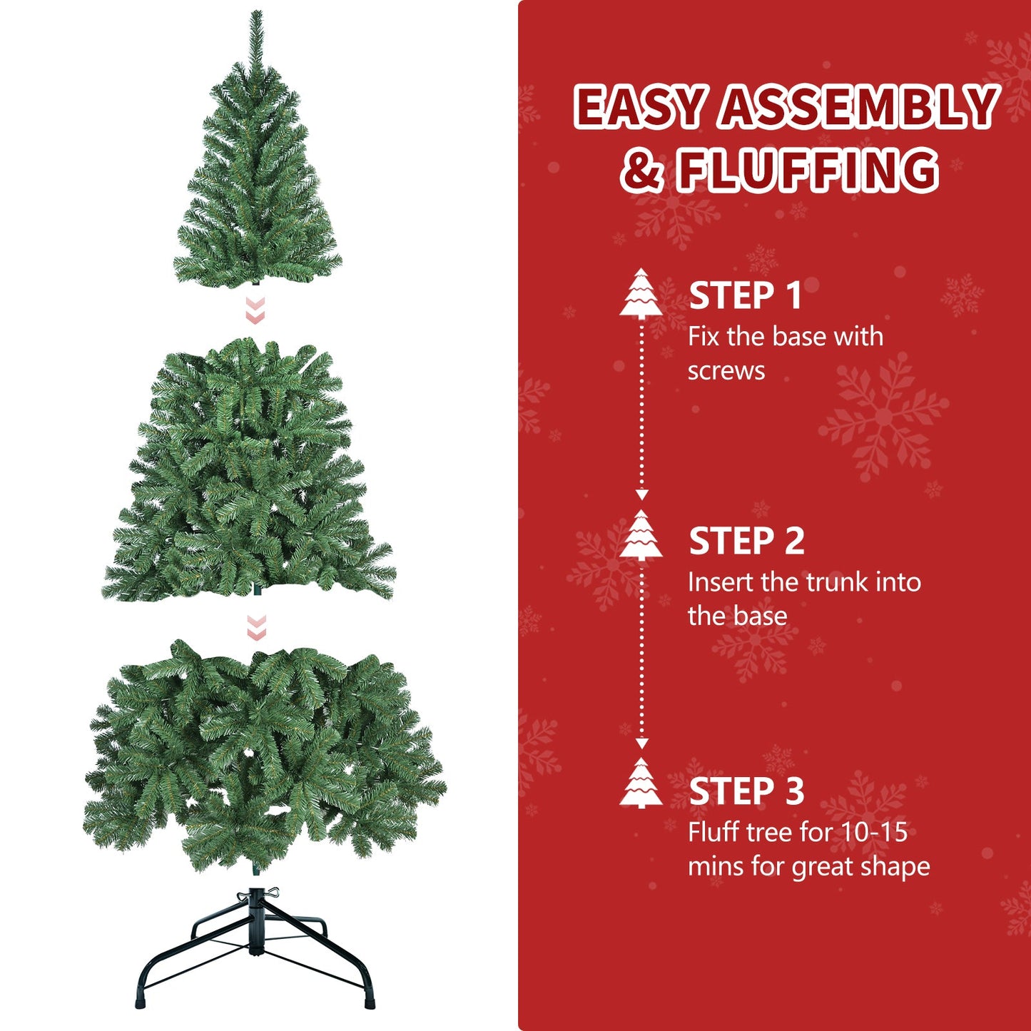 6FT Artificial Christmas Tree with 500 PVC Tips