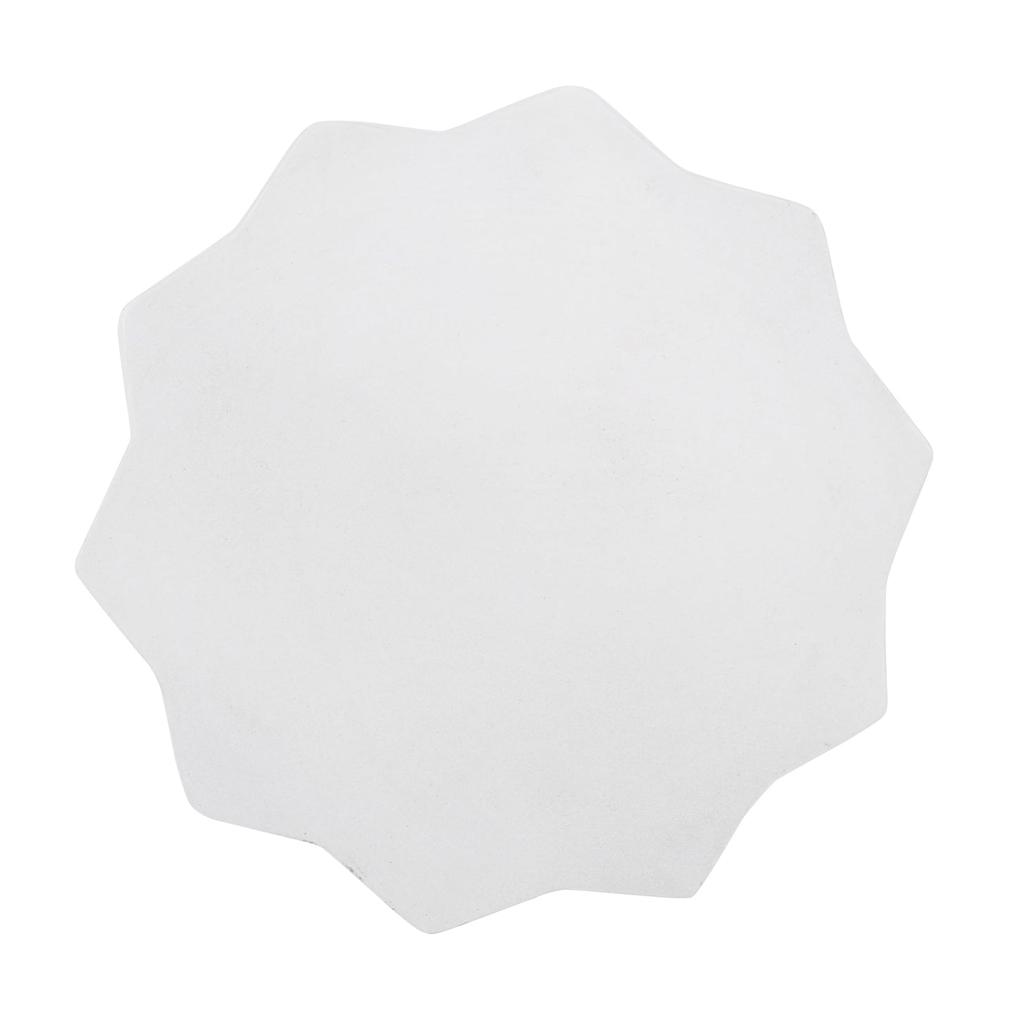 Modern Outdoor Lightweight Concrete Side Table with Geometric Design in Antique White
