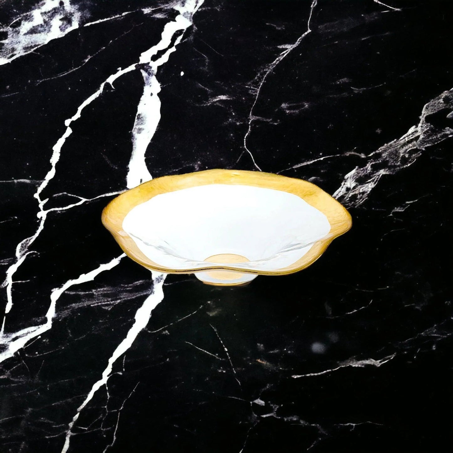 Decorative Bowl - Genuine Gold Leaf Plated 8-inch Wave Bowl