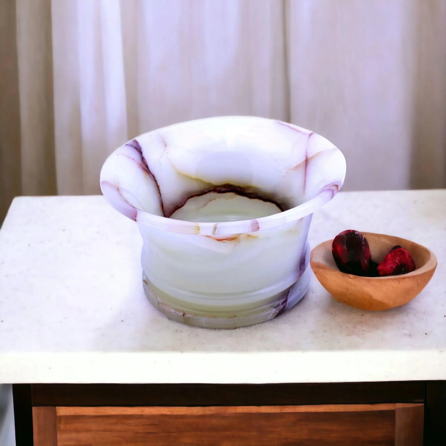 Decorative Fruit Bowl | White Onyx