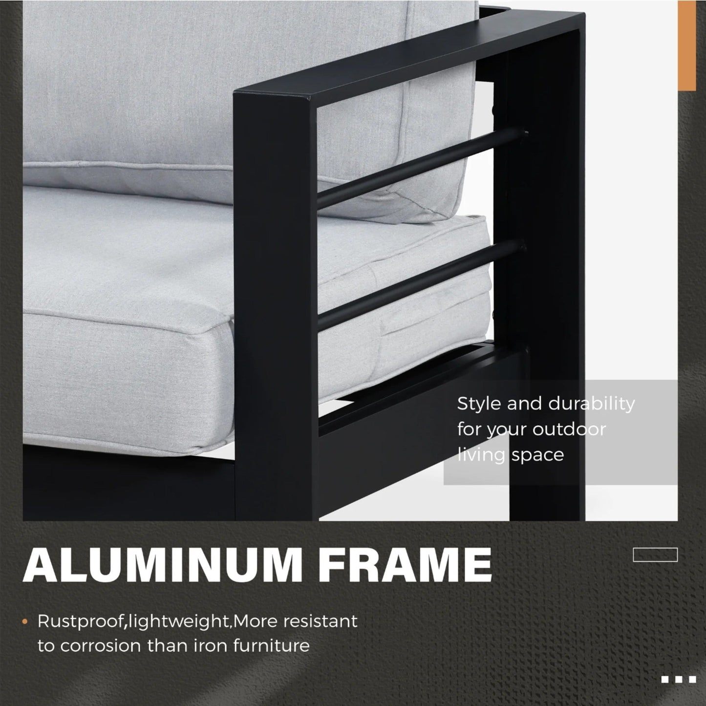 50" All-Weather Aluminum Patio Loveseat