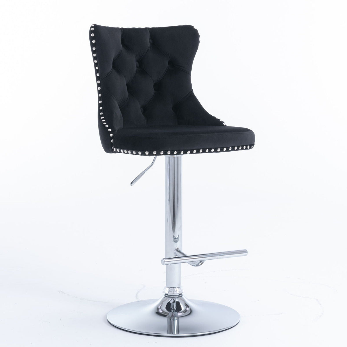 Swivel Barstools Adjusatble Seat Height From 25-33", Modern Upholstered Base Bar Stools With Backs Comfortable Tufted For Home Pub And Kitchen Island (Set of 2)