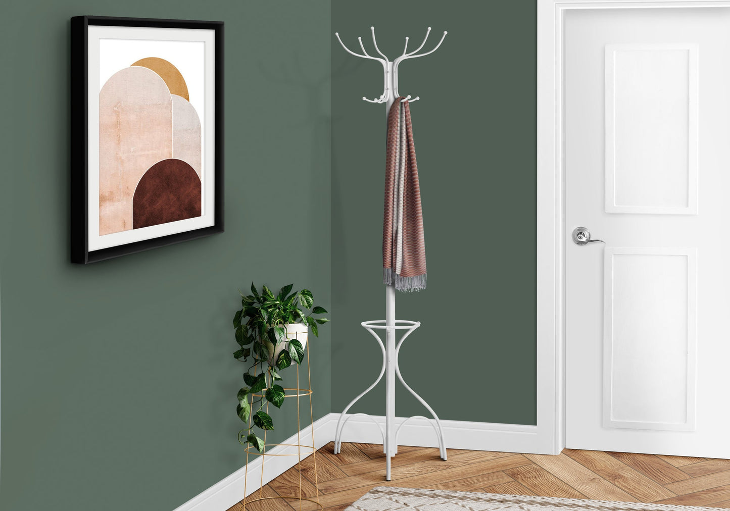 Coat Rack Hall Tree with Umbrella Holder