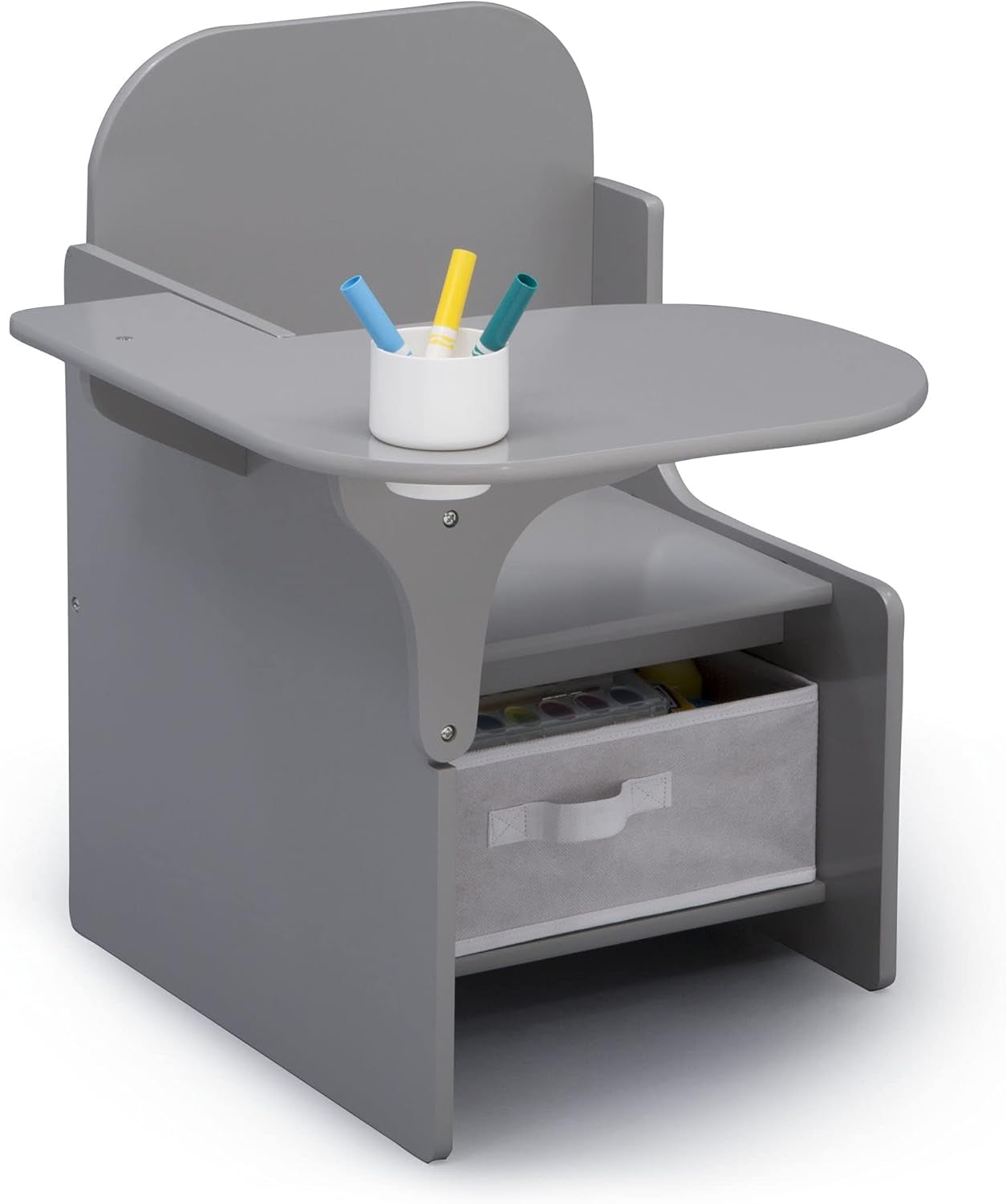 Mysize Chair Desk With Removable Cup Holder Grey Bin