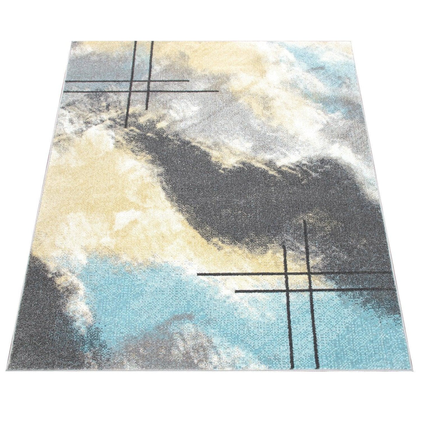 Designer Rug For Living Room, Pastel Colours, Colour Gradients, Abstract In Yellow