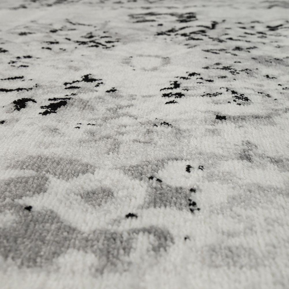 Designer Rug Short-Pile Living Room Vintage Look Modern In Grey Cream