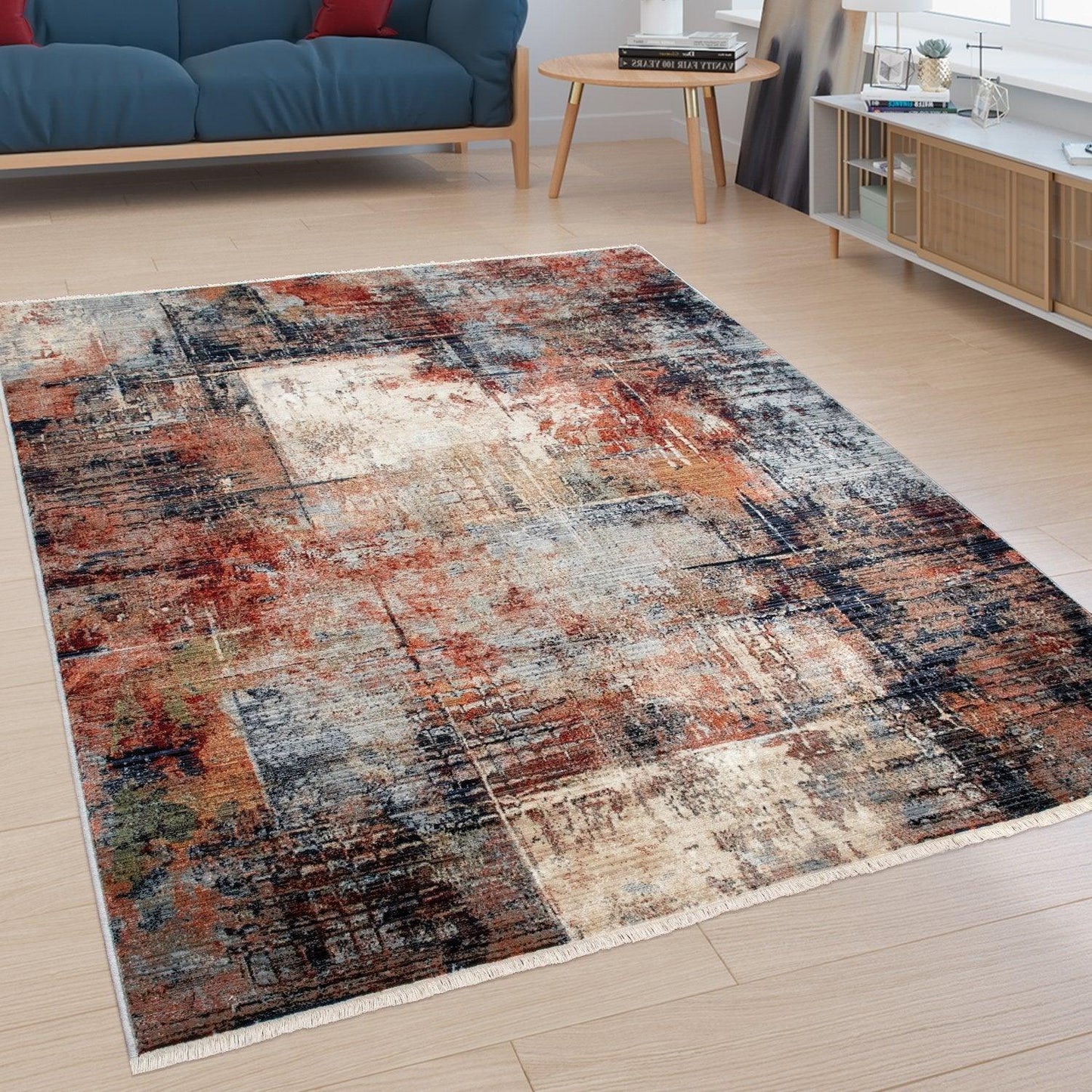 Living Room Rug Senna Industrial Look - Colourful