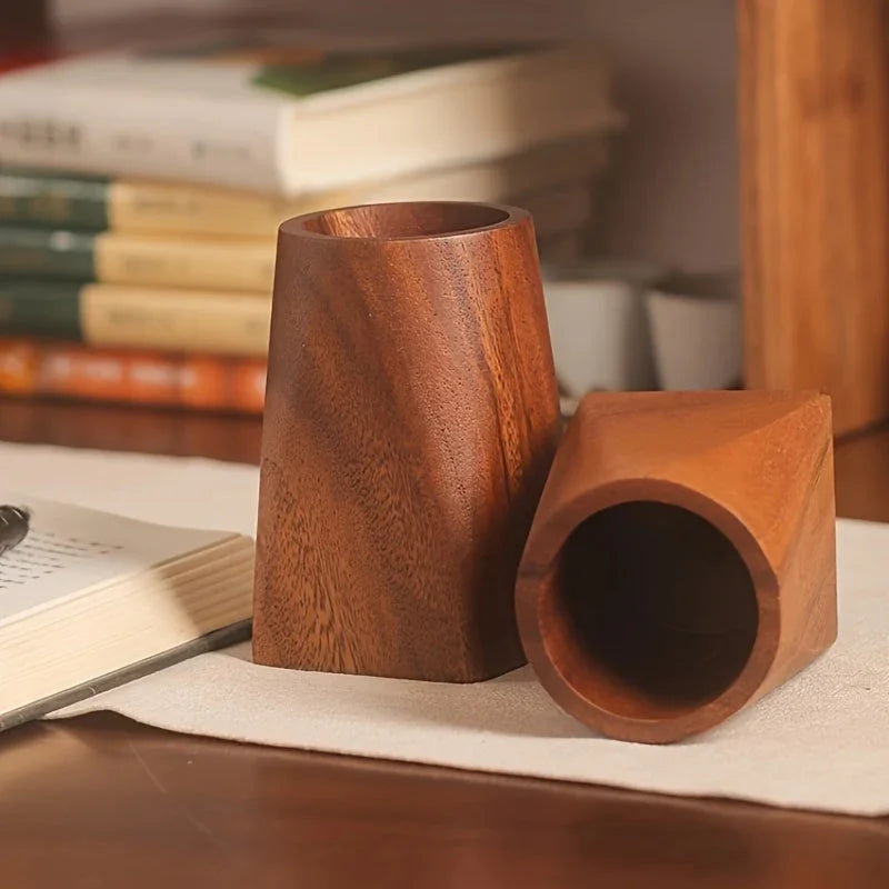 Desk Organizer - Portable Walnut Wood Compact