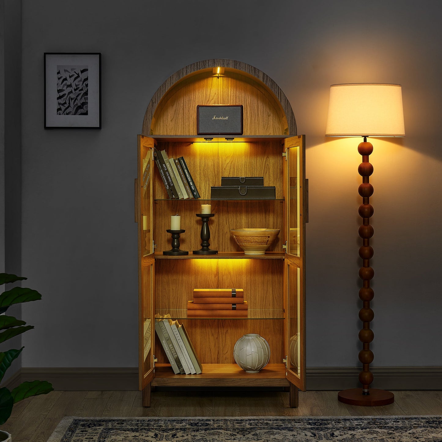 Modern Retro High Arched Storage Cabinet