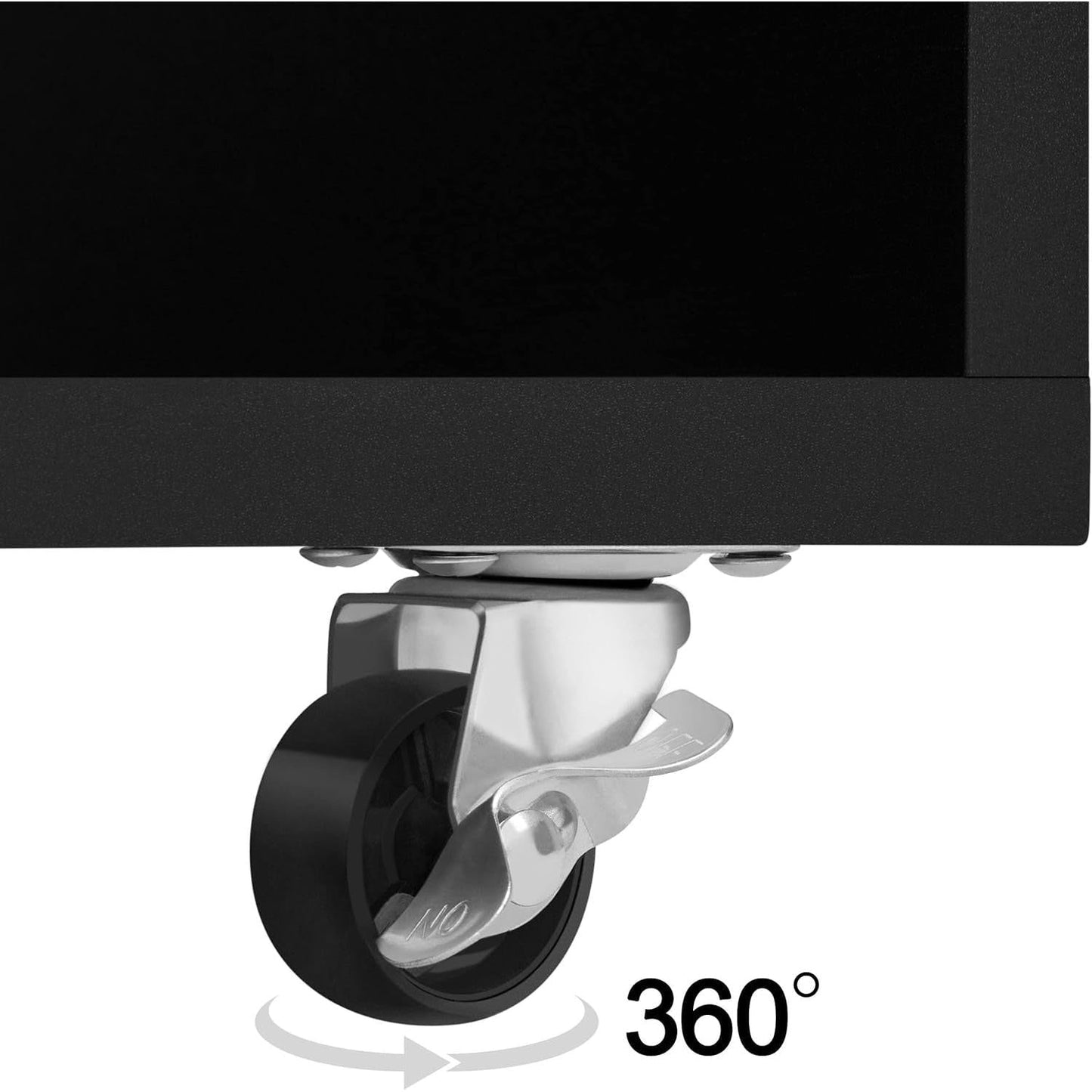 Black Rolling File Cabinet With 2 Drawers And Lock