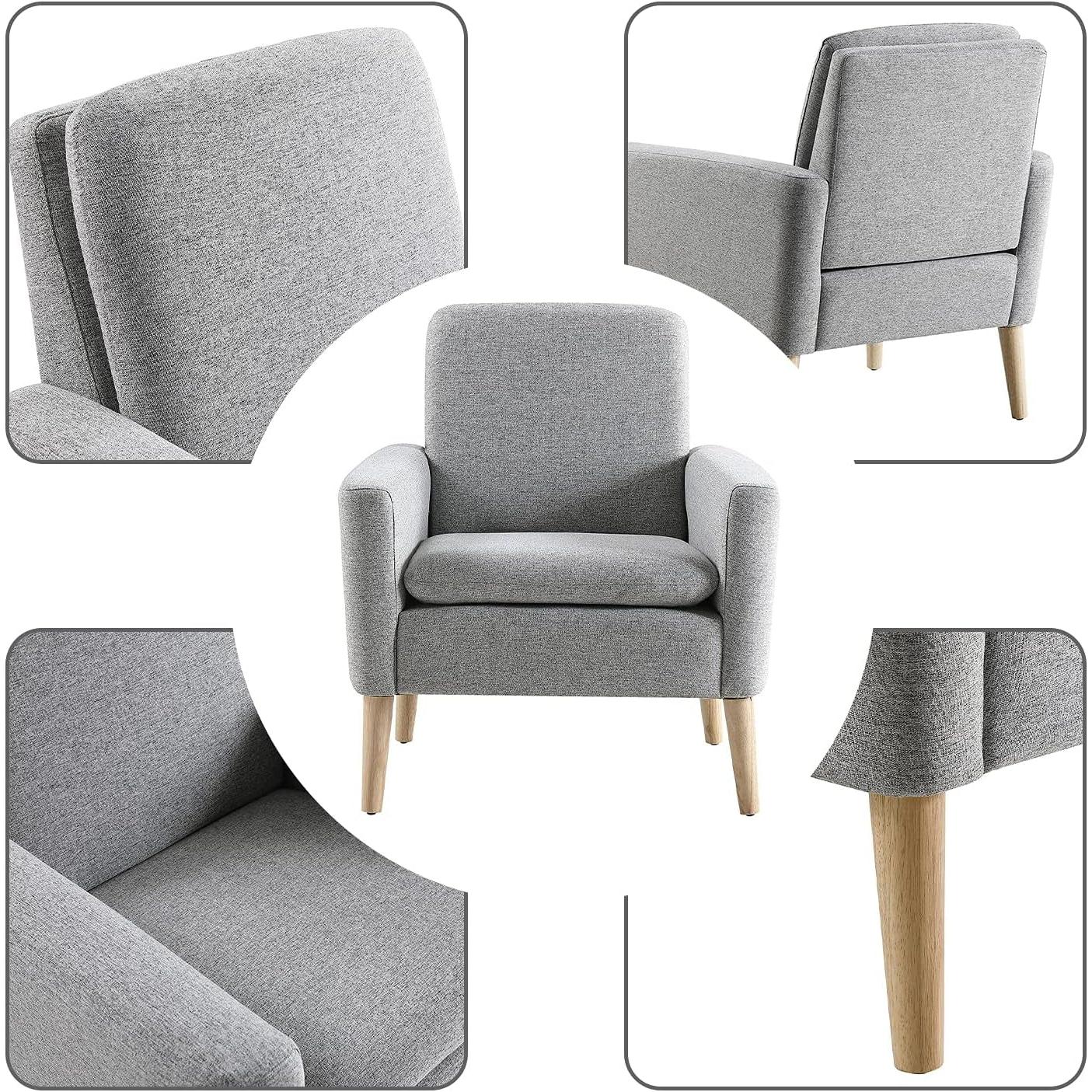 Mid Century Modern Armchair With Padded Seat Cushion