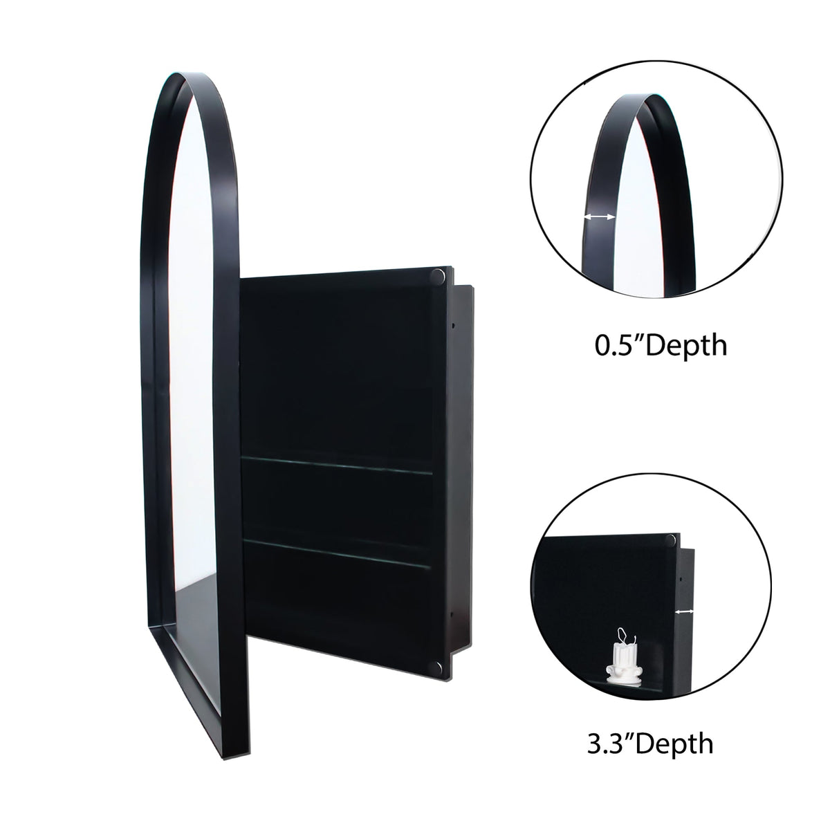 24x36 Inch Arched Recessed Medicine Cabinet