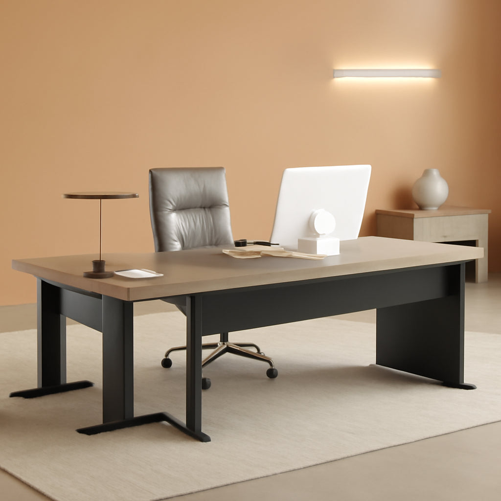 83 Inch L Shaped Office Desk Gray Executive Desk Large