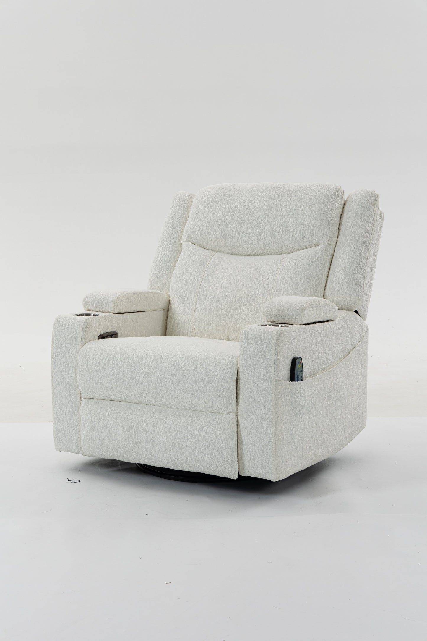 Extra Wide Power Recliner Chair 270° Swivel with Heat Massage