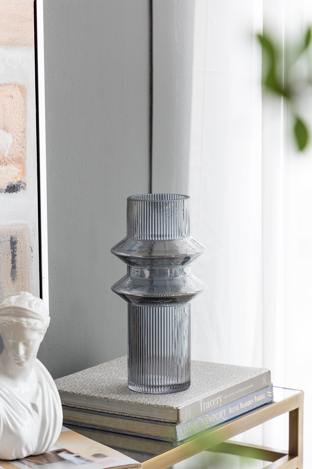 D5.9x11.8"H Fluted Accent Vases Set of 2