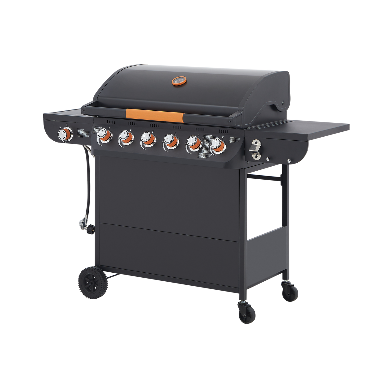 6 Burner BBQ Propane Gas Grill with Side Burner