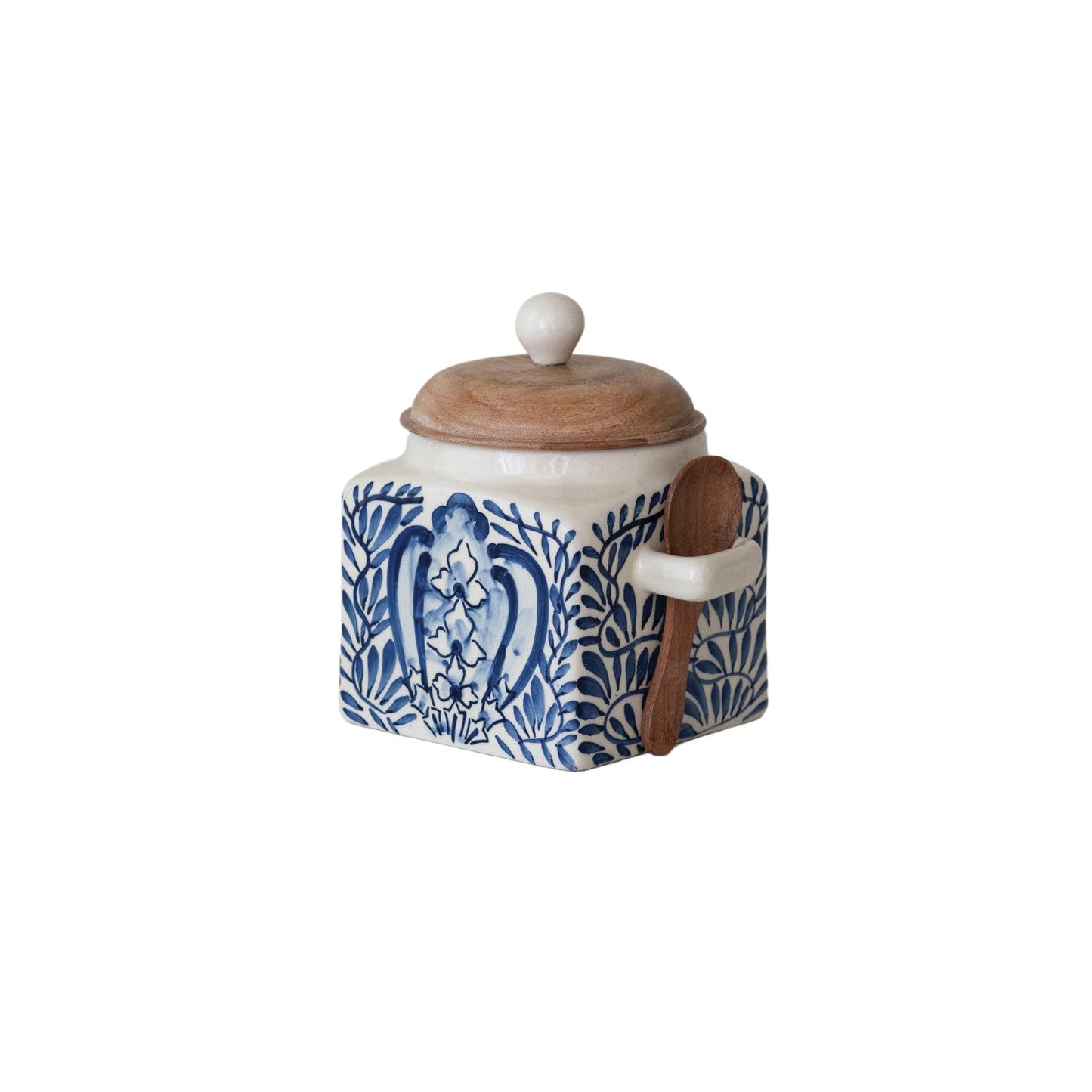 Hand-Painted Stoneware Canister