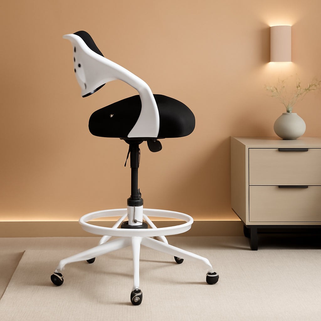 Ergonomic Drafting Chair With Lumbar Support And Foot Ring