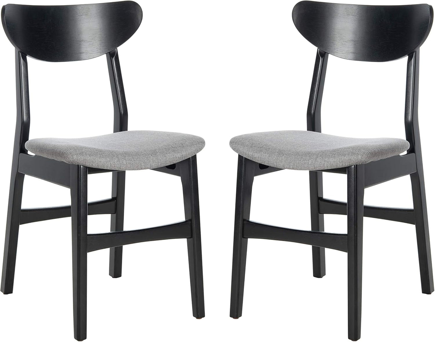 Home Lucca Retro Black And Grey Cushion Dining Chair Set 2
