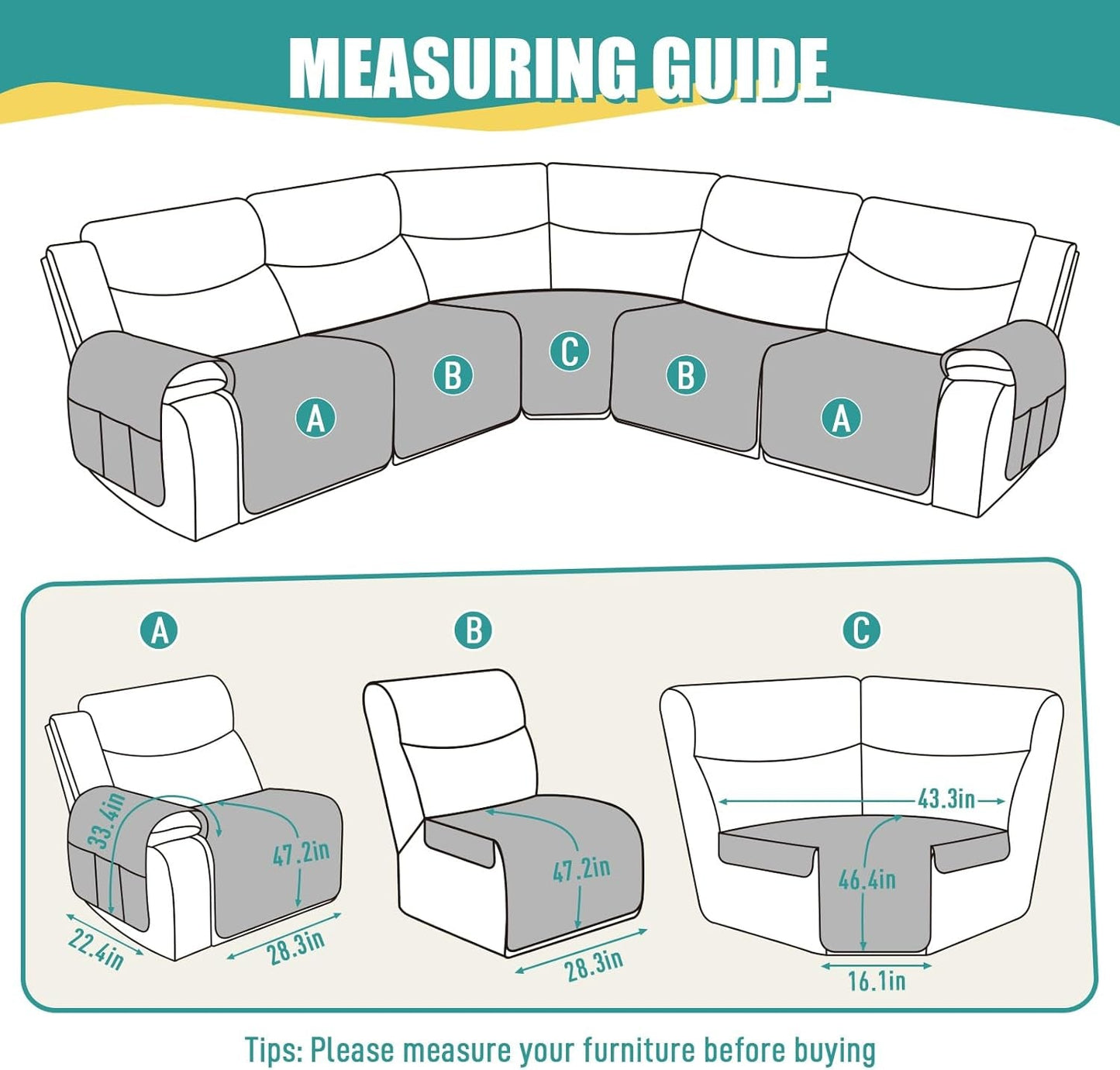 Extra Large Waterproof Recliner Sectional Cover Chocolate
