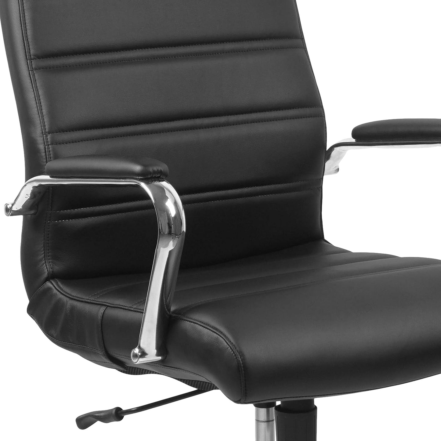 Whitney High Back Leathersoft Desk Chair Adjustable Height Swivel Black Chrome
