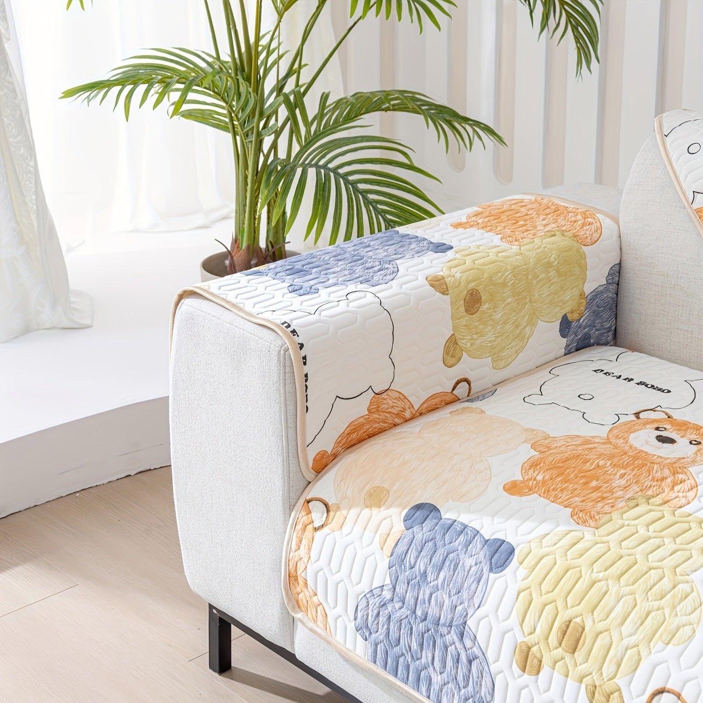 Bohemian Chic Ice Silk Sofa Cover | Extra Large Pet-Friendly Slipcover