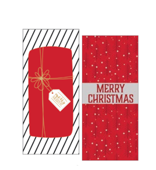 Christmas Money Card Holder - Present/Red Trees