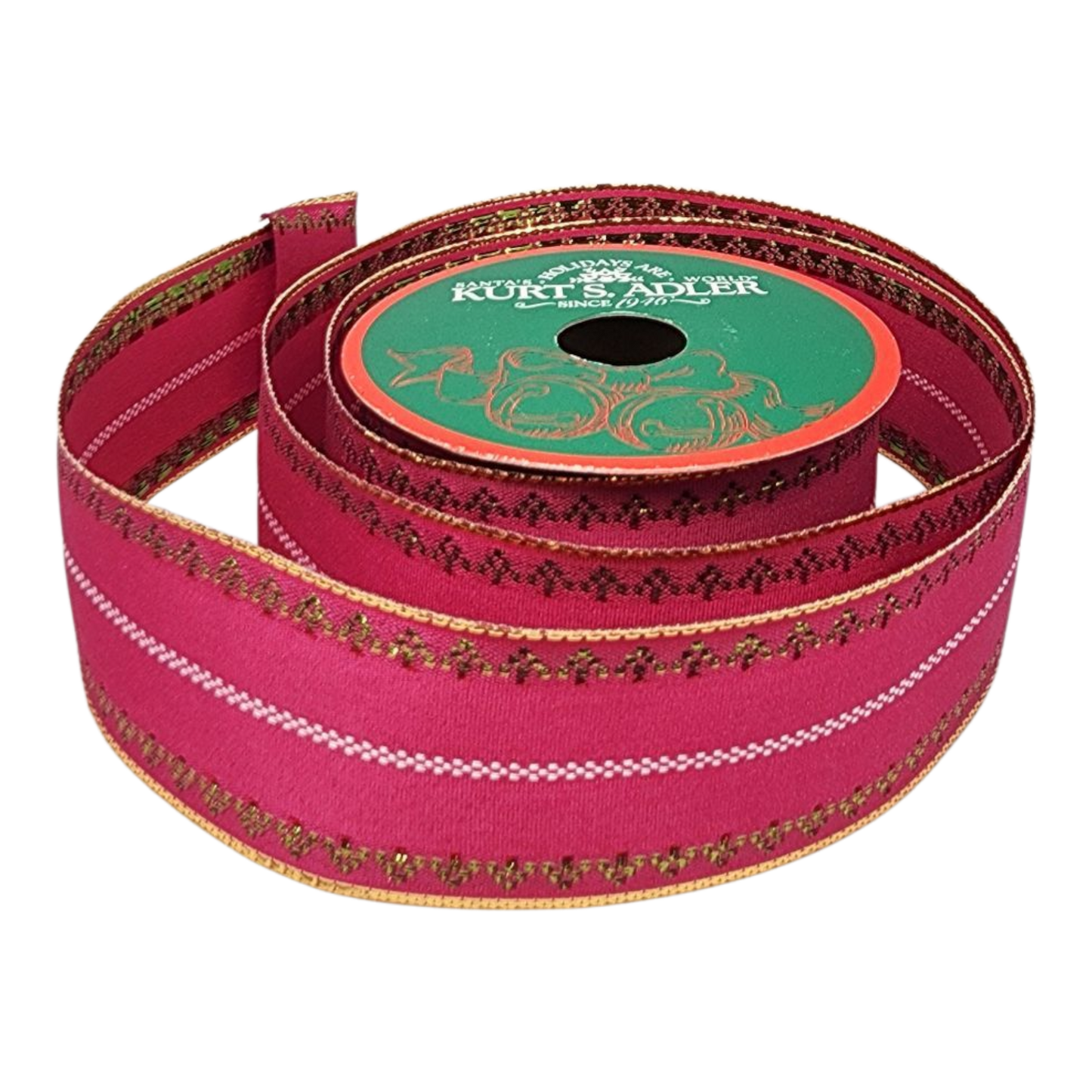 Pink With Gold Edge Ribbon - 1.5" x 10 Yards