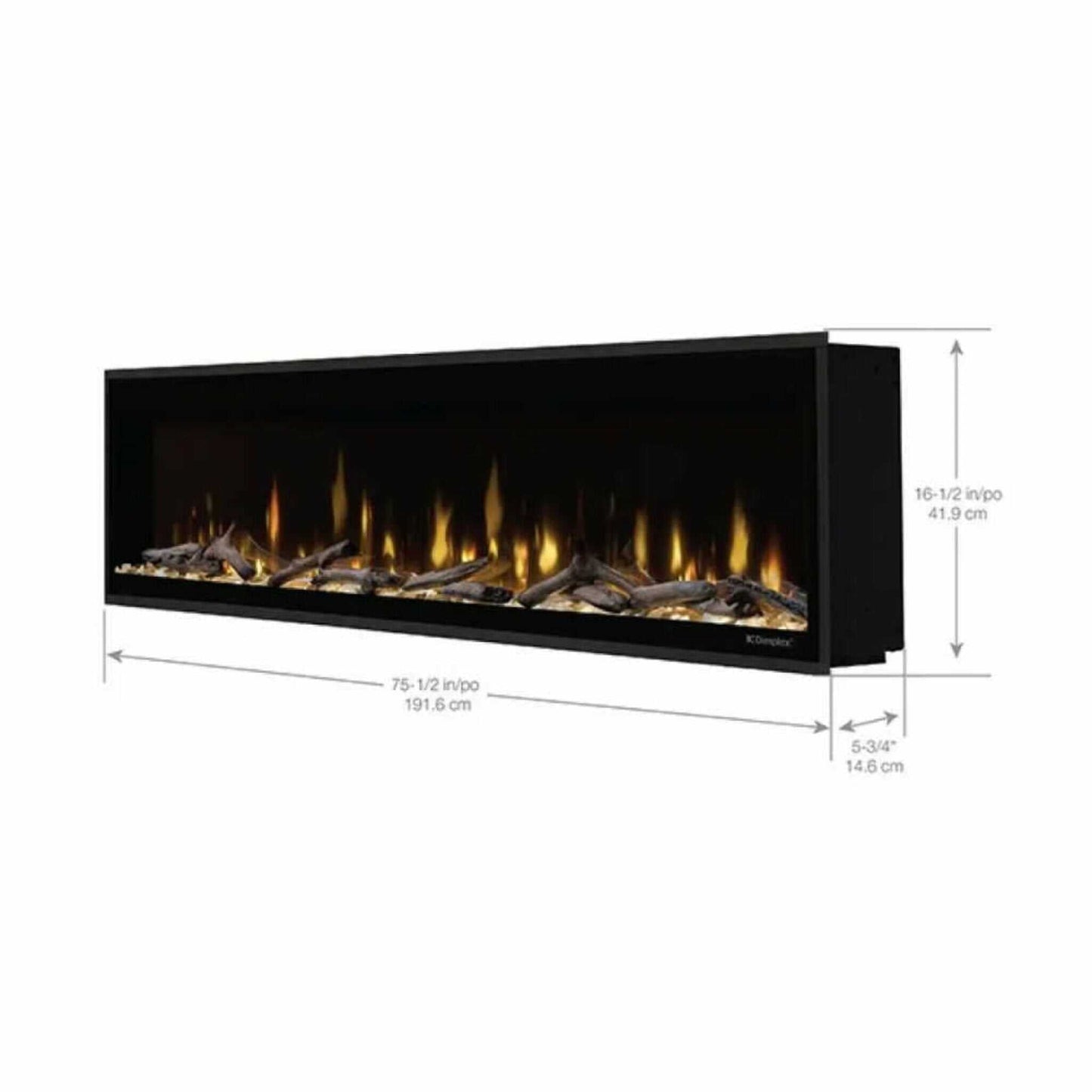 Dimplex Ignite Evolve Built-In Frosted Tumbled Glass Linear Electric Fireplace With Heat Boost System & Trim Kit (SAK59214)