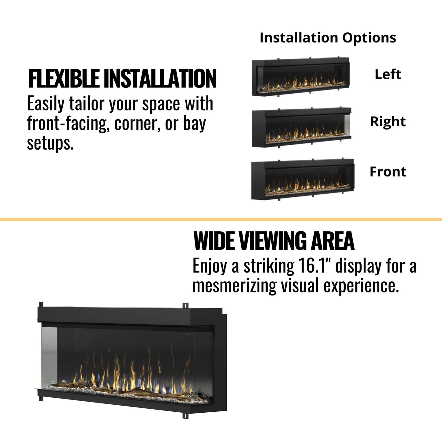 Dimplex IgniteXL Bold 60" Built-In Linear Modern Electric Fireplace With Multi Colored Flames [XLF6017-XD] (SAK90413)