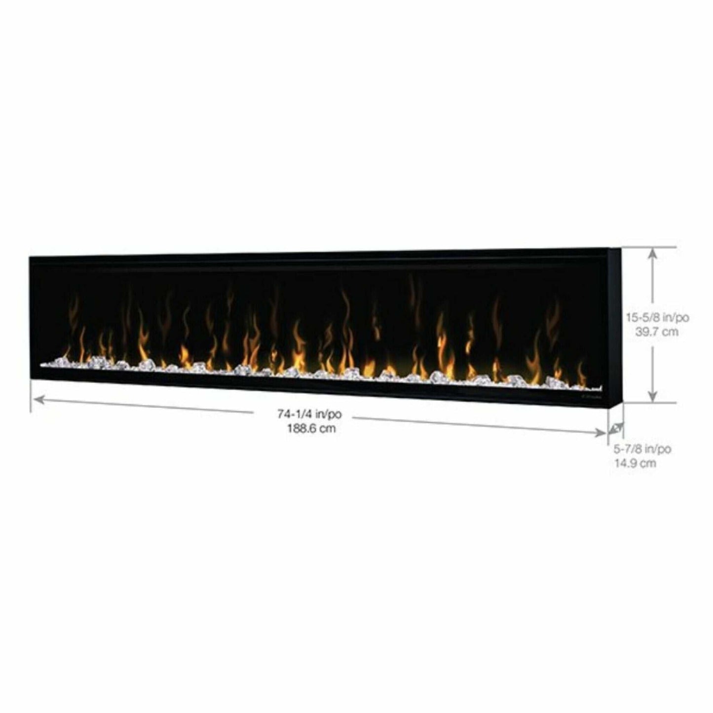 Dimplex IgniteXL 74" Premium Built-In Linear Electric Fireplace With Integrated Heater Fan [XLF74] (SAK14736)