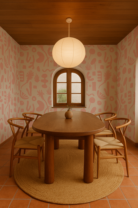 Pool Side Wallpaper, tan and blush