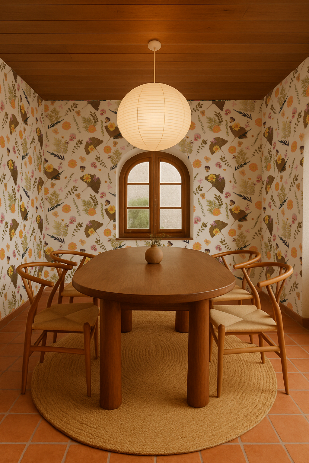 Pressed Fresh Version 01 Wallpaper, orange and pink