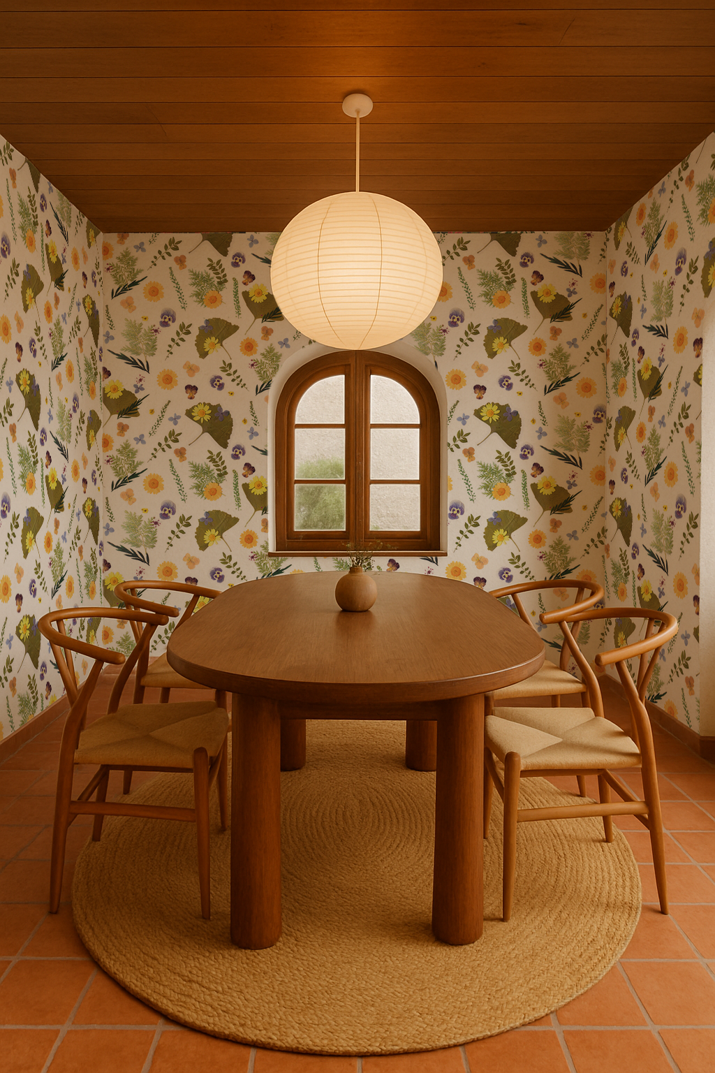 Pressed Fresh Version 01 Wallpaper, yellow and lavender