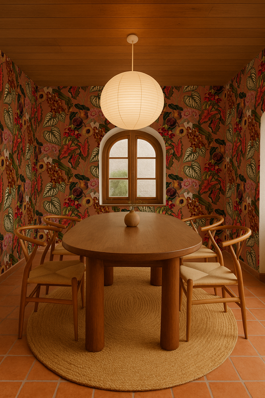 Cali Tropicale Wallpaper, burnt orange