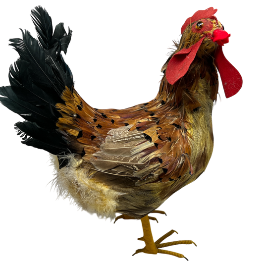 Feathered Chicken Figurine