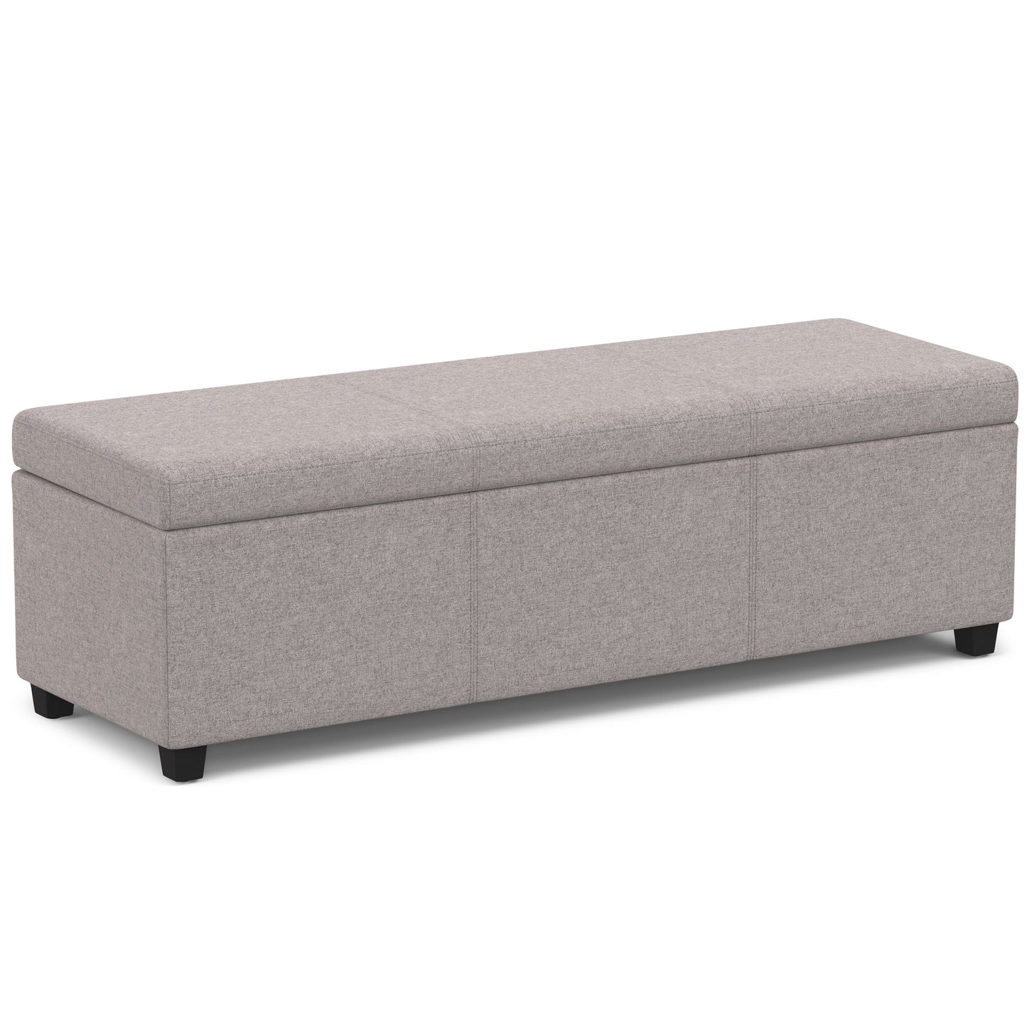 Avalon 54 Inch Wide Extra Large Storage Ottoman Bench in Cloud