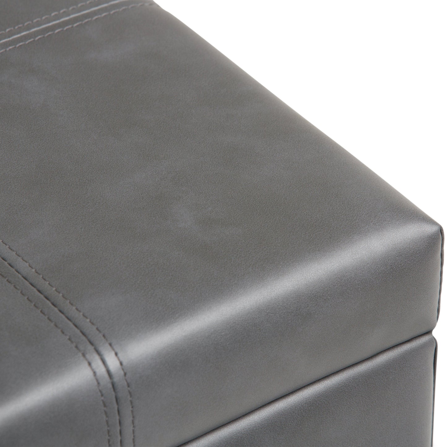 Dover 36 Inch Wide Storage Ottoman Bench in Stone